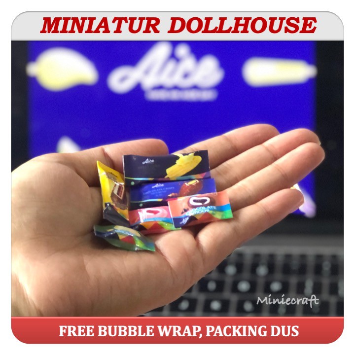 MINIATUR DOLLHOUSE ICE CREAM AICE PAJANGAN / MAINAN BONEKA BARBIE