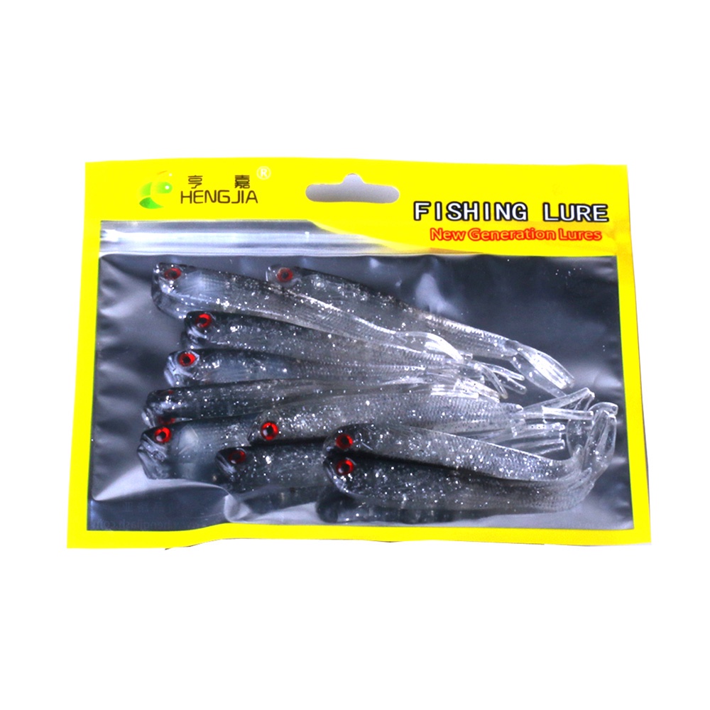 Hengjia 10 Pcs / Lot Umpan Pancing Soft Bait Bentuk Ikan Imitasi Bahan Karet Silikon Ukuran 10cm Berat 3.6g