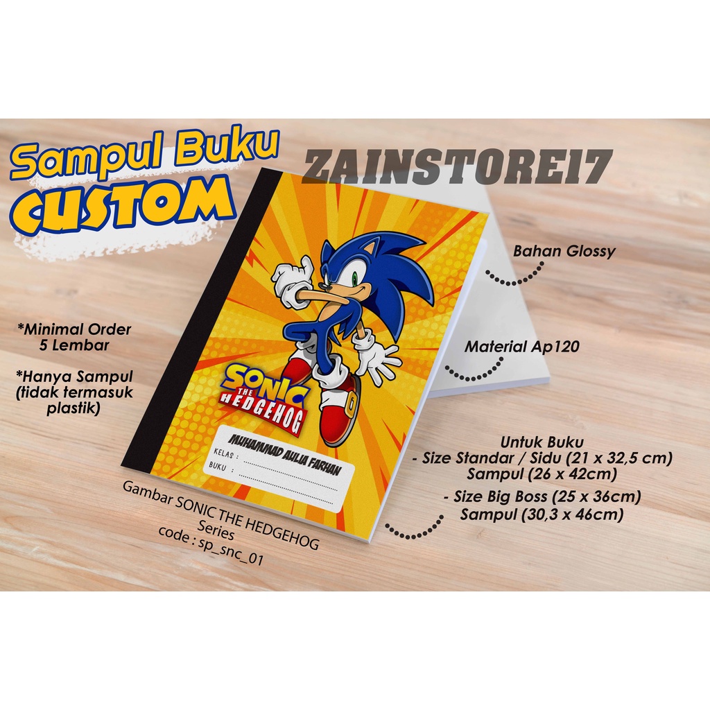 

Sampul Buku Custom Desain Sonic Book / Bahan Glossy