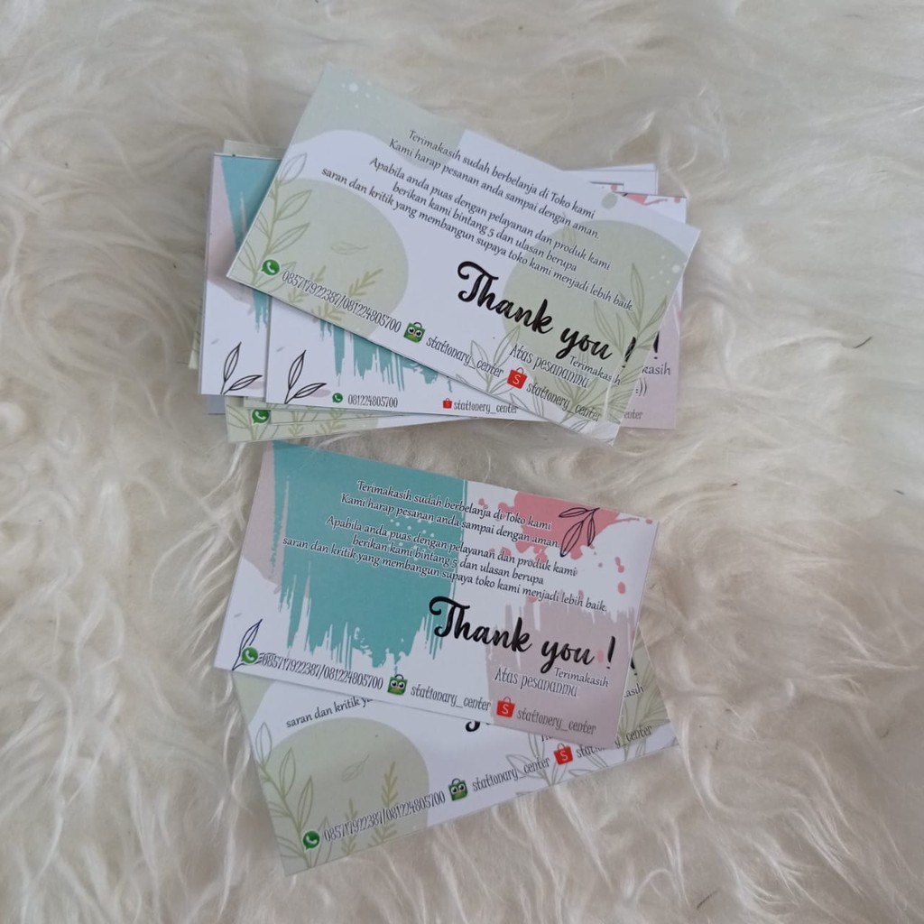 ISI 100PCS | Kartu ucapan terima kasih ONLINE SHOP / thank you custom /THANKSCARD OLSHOP/CUSTOM