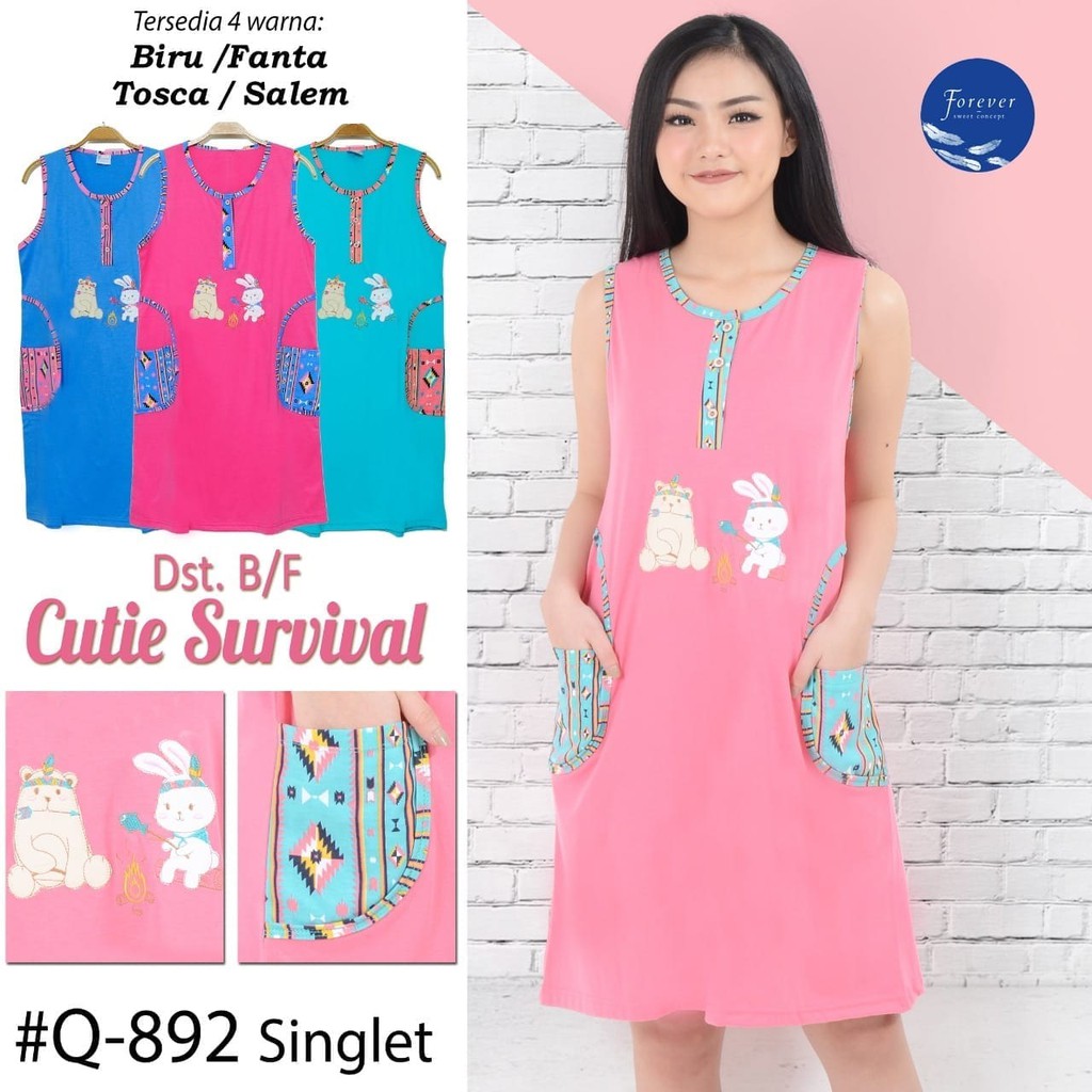 Daster Wanita Kekinian Tanpa Lengan Piyama Tidur Dewasa Murah