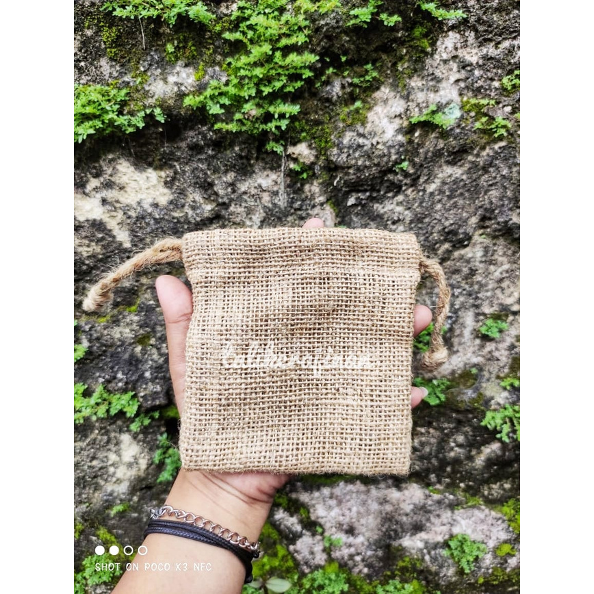 Pouch goni serut wadah kopi atau parfum