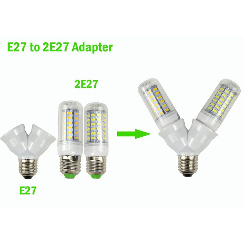 [Elegan] E27 Bohlam E27 Ke Double E27 Splitter Lamp Holder Light Bulb Converter