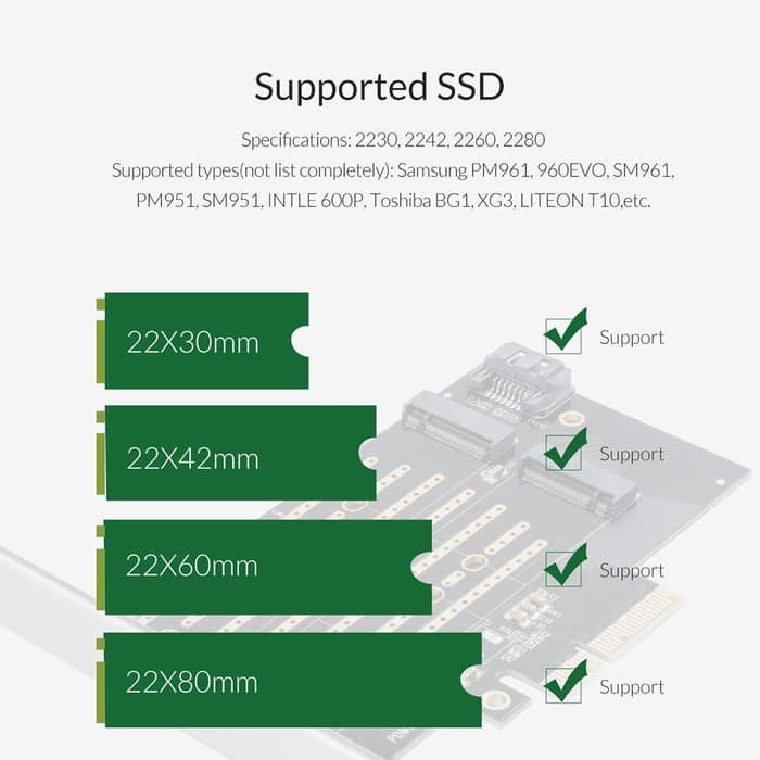 PCI Express M.2 NVME Card Orico PDM2 - Pcie M2 Nvme