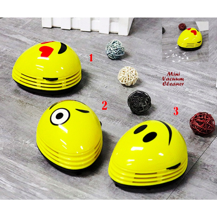 Mini vacuum cleaner EMOTICON mini ukurannya mantap sedotnya alat penyedot debu kasur sofa bulu hewan