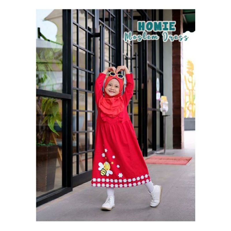 Baju Muslim Anak Perempuan Model Terbaru 3-4 Tahun Bahan Combed 24s Gamis Lebaran