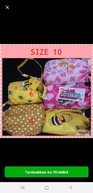 Mukena anak Sisterkids size 8 10 12