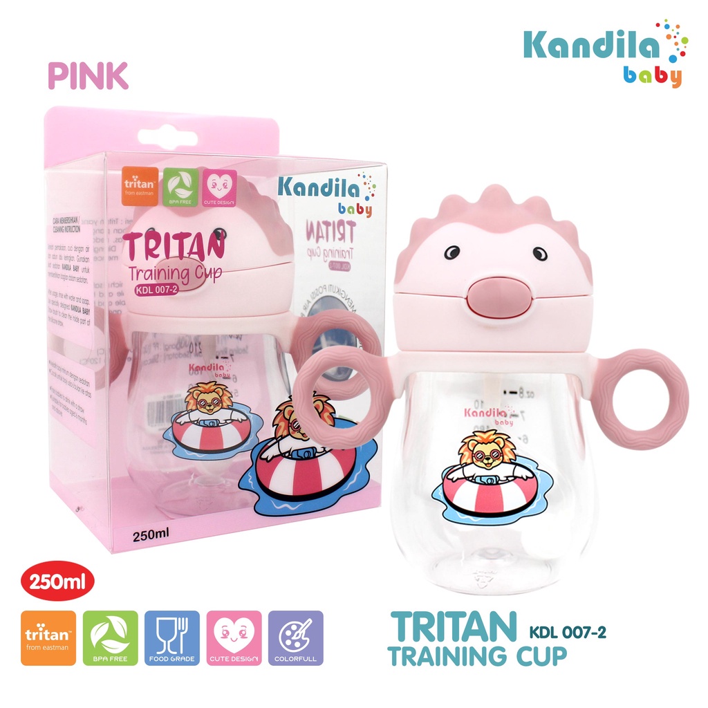 KANDILA TRITAN TRAINING CUP / KDL 007-2 / Gelas Botol  belajar minum anak ada sedotan pemberat