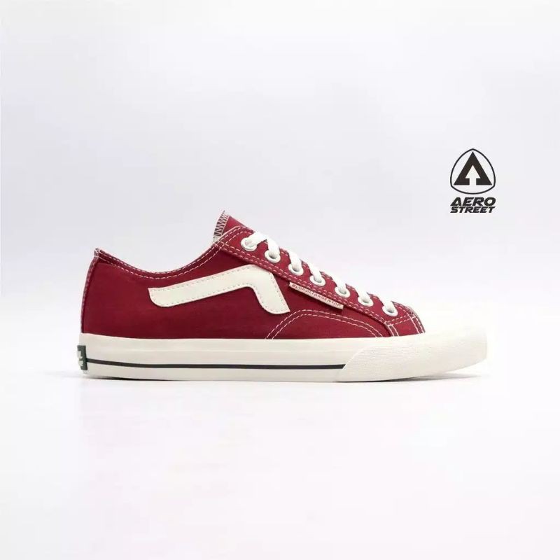 Aerostreet 43 Jhosse Low Maroon - Sepatu Sneakers Casual Sport Sekolah Pria