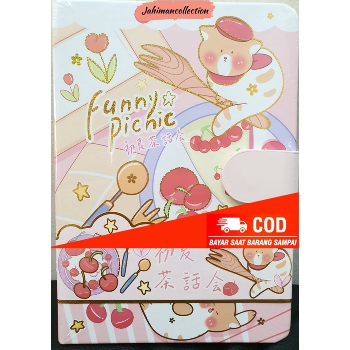 

✨ BISA COD ✨ Buku Diary Notebook Lucu Agenda Import Funny Picnic - cream