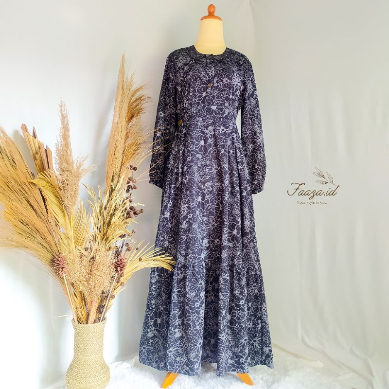 Faaza Gamis terbaru Katun Jepang Limited Motif Bunga premium Quality
