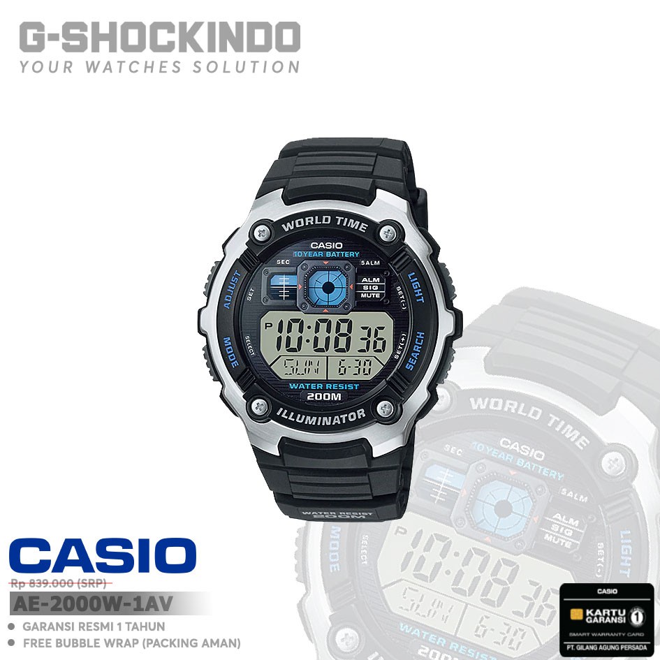Casio General AE-2000W-1AV / -1BV / -9AV Original