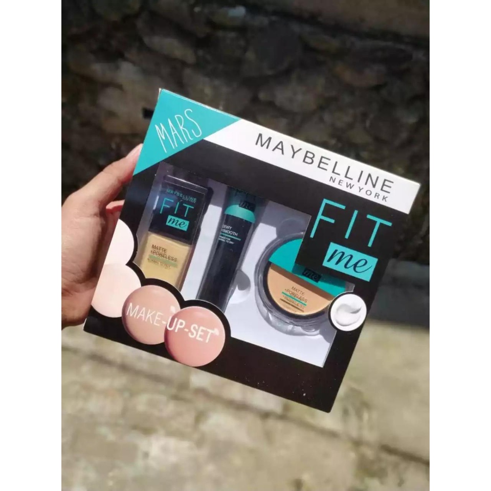 [PROMO 1PAKET 3 IN 1] MAKE UP SET MAYBELLINE FIT ME MARS