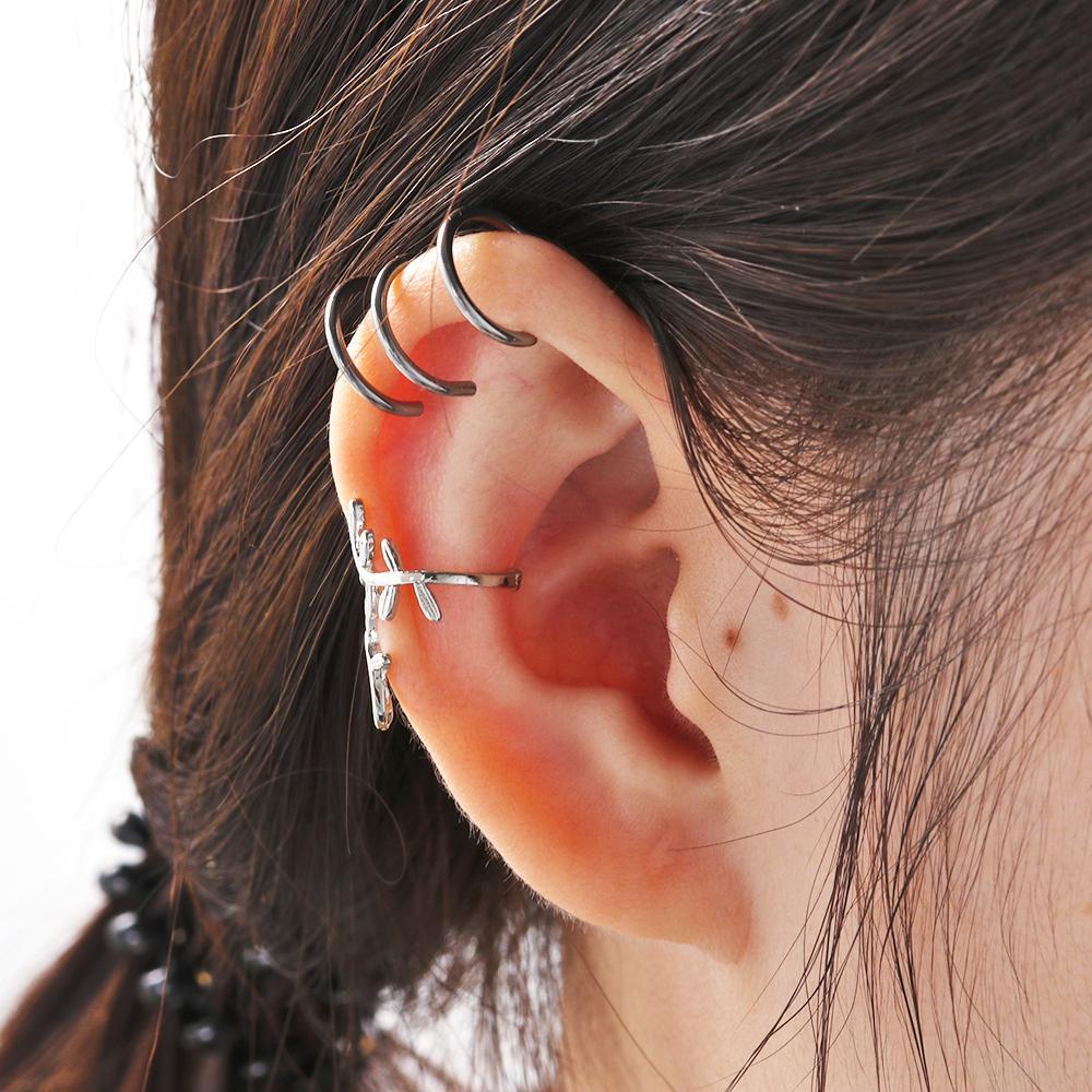 Preva 5per8pasang Anting Wanita Pria Perhiasan Stainless Steel Tanpa Tindik Ear Cuff