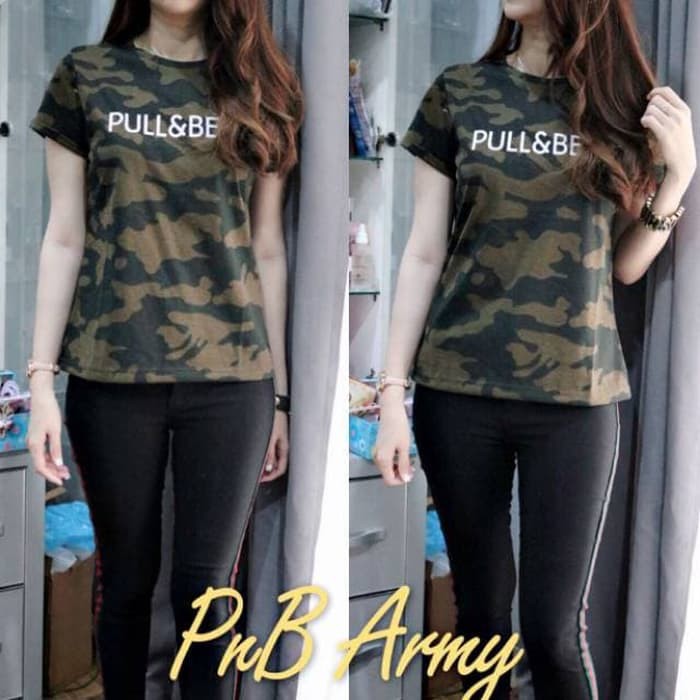 pull and bear army t shirt