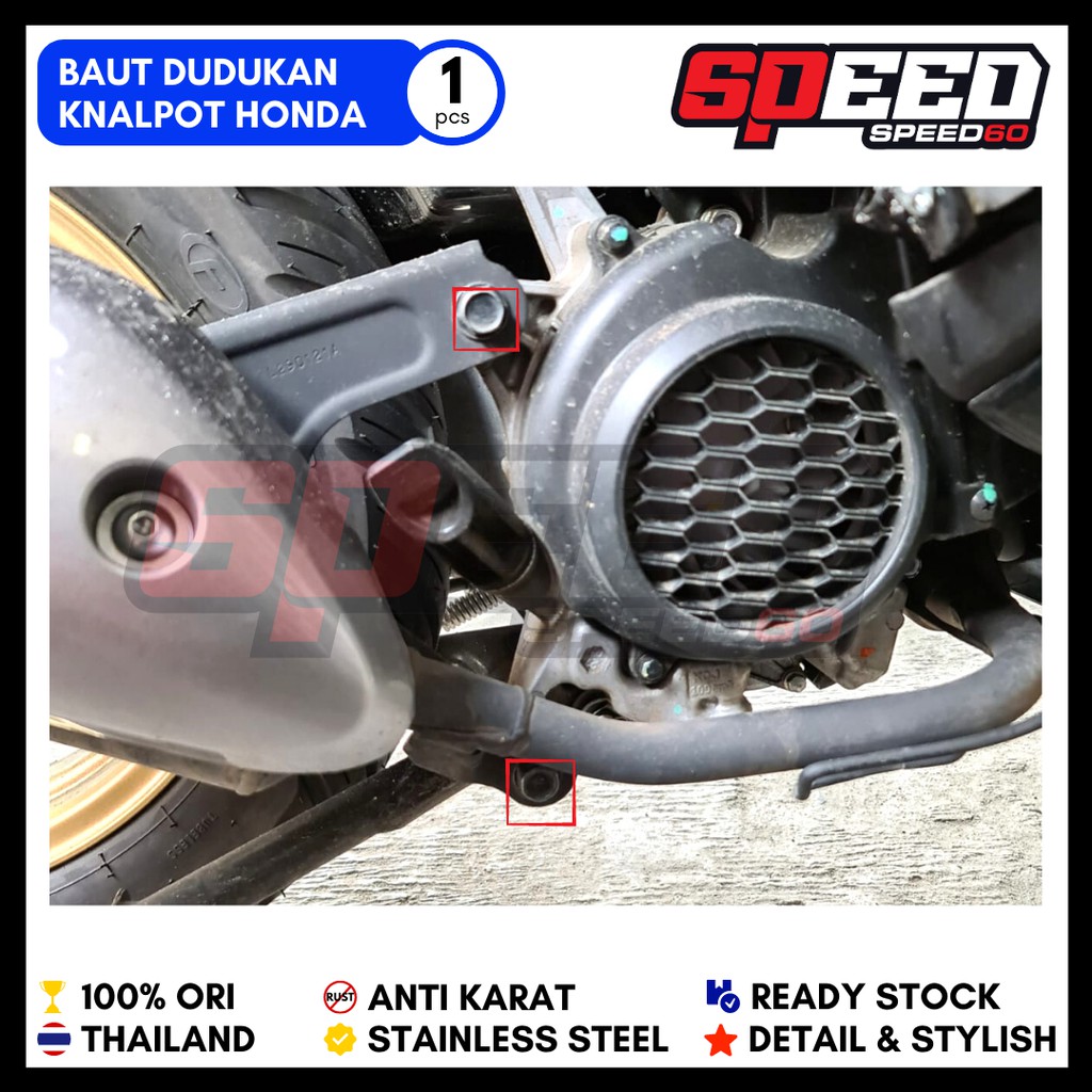 Baut Knalpot Beat Scoopy Swing Arm Vario 125 150 Keyless Probolt Stainless King Nut Thailand
