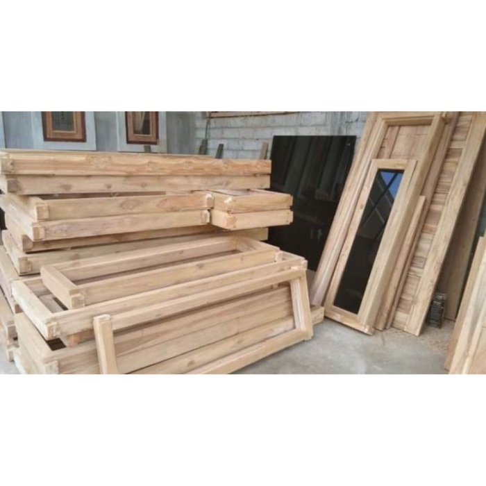 KUSEN JENDELA DAN KUSEN PINTU BAHAN KAYU BENGKIRAI