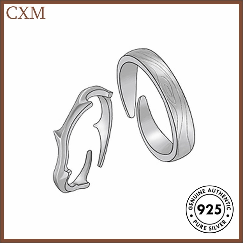 Cincin Desain Cabang Bahan S925 Silver Untuk Pasangan