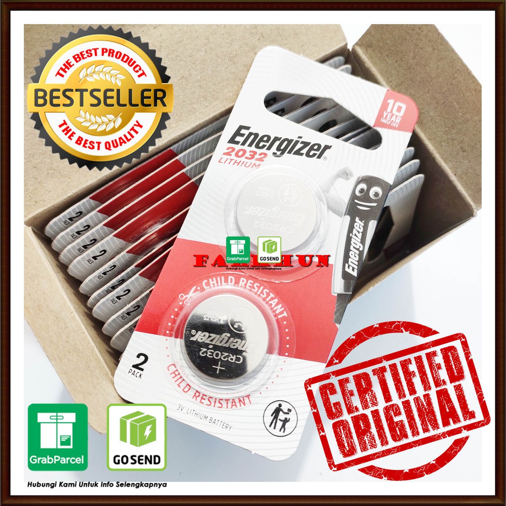 TERBAIKKK BATTERY ORIGINAL ENERGIZER CR2032 CR 2032 SINGLE PACK BATERAI BATRE CR-2032 3 V LITHIUM BA