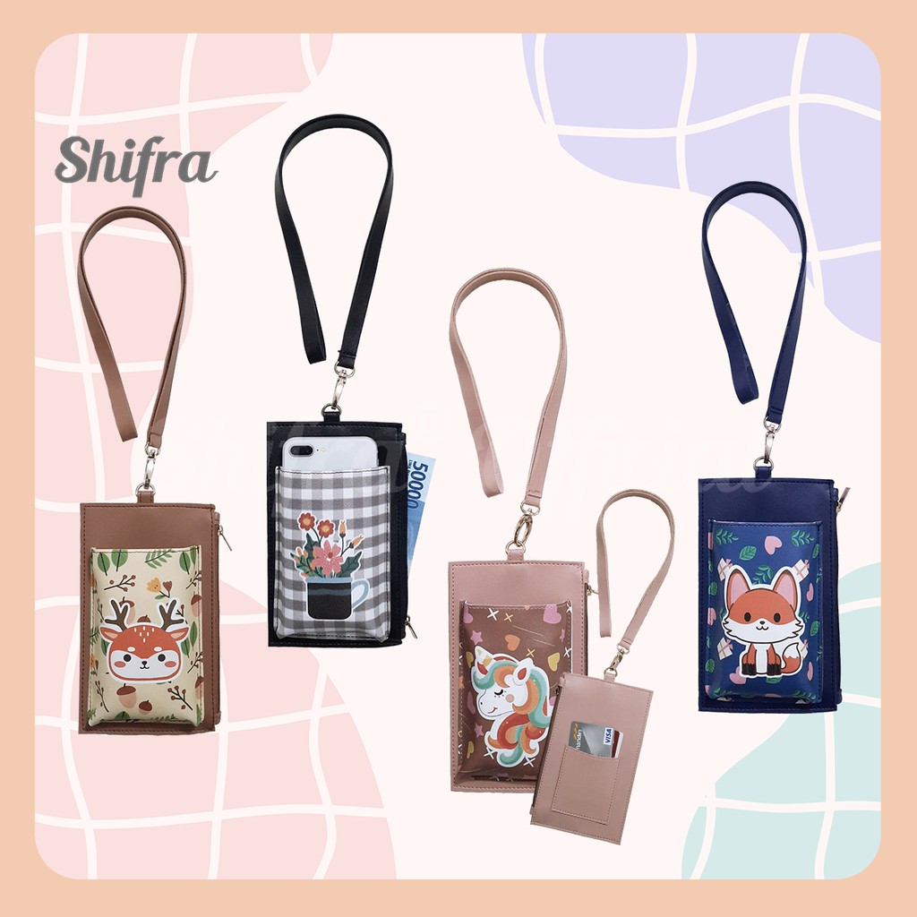 SLING WALLET GANTUNG HP UNICORN DEER FOX BUNGA SHIFRA