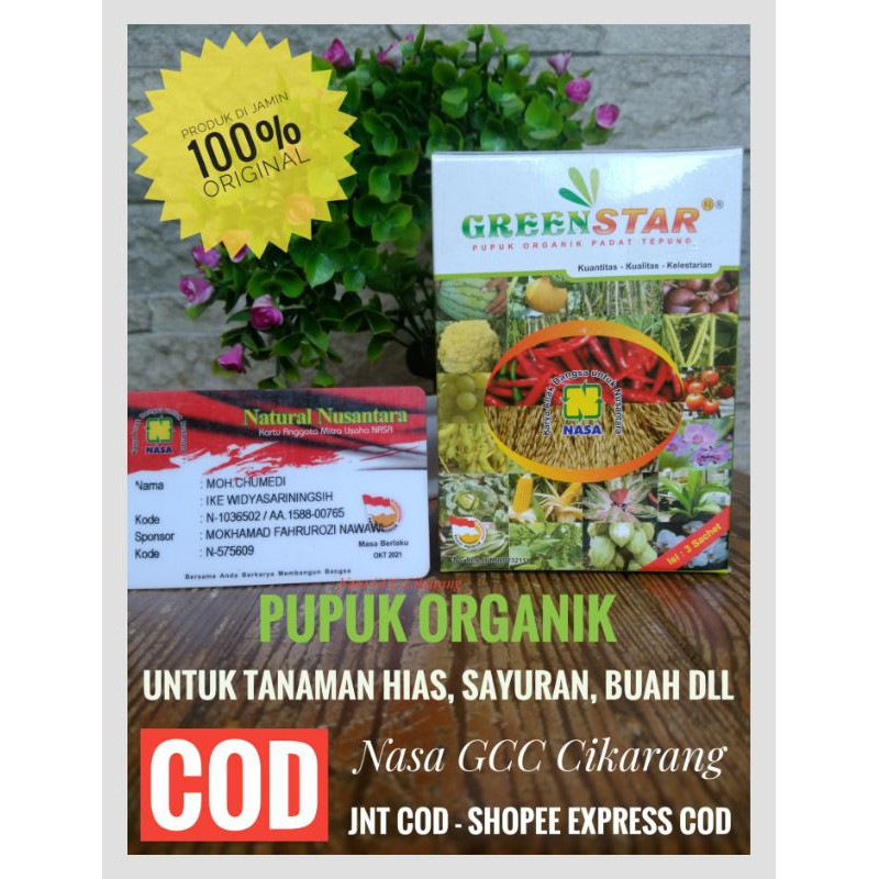 Pupuk Organik Padat Tepung/Serbuk Green Star Greenstar ecer 20g