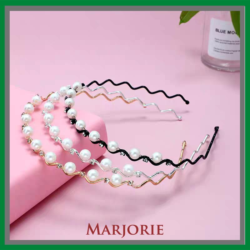 Mutiara Jepit Rambut  Bando Berlian  Gaya Korea Wanita Headband Aksesoris Rambut-MJD