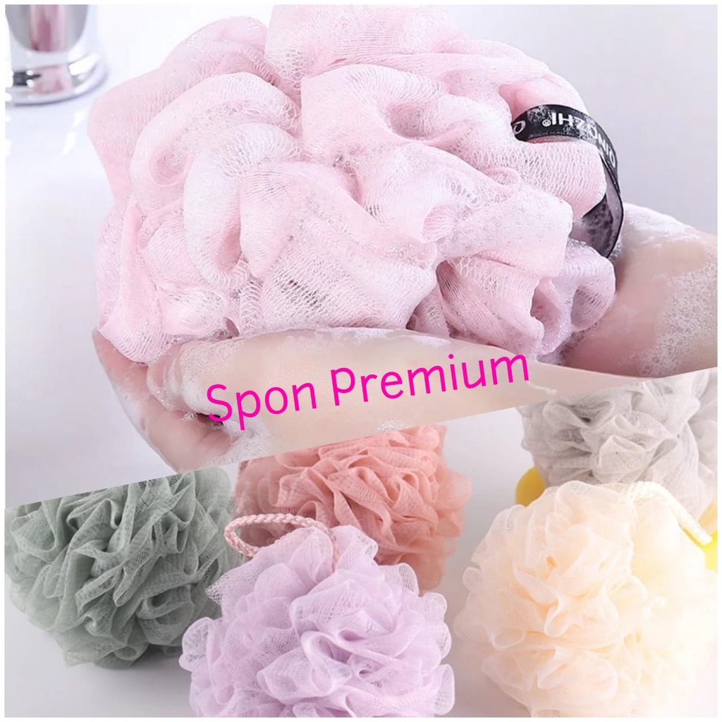 ITSHOPING - Spon Mandi Premium Besar Tebal Full Busa / Shower Bath Ball Ukuran Besar Busa Melimpah Spons Mandi Premium Tebal