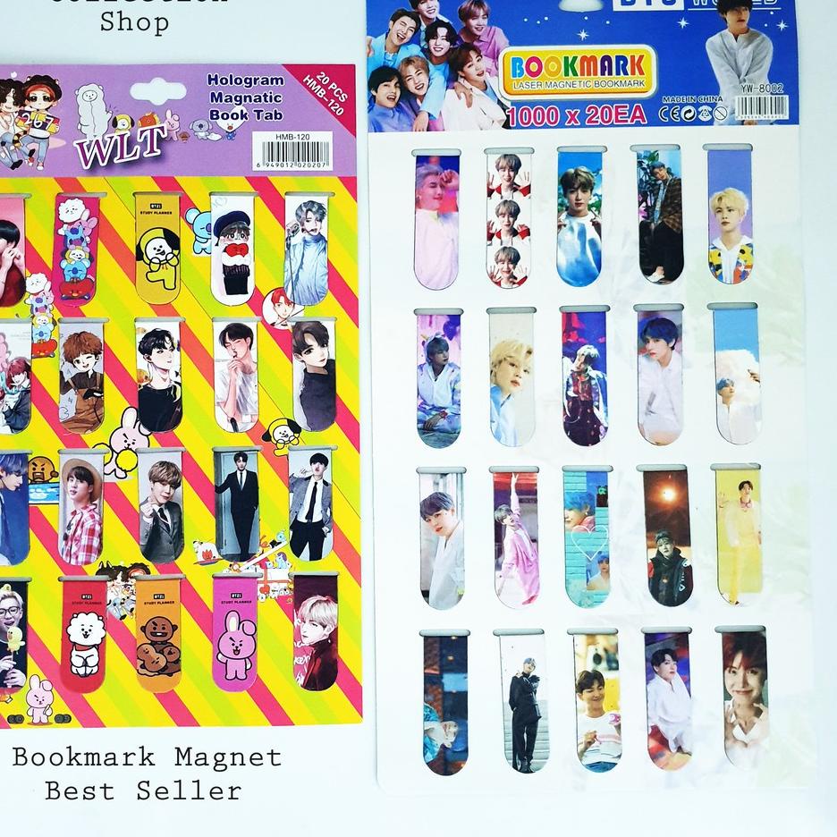 

[PRODUK TS69Y] 1 SET 20PCS PEMBATAS BUKU MAGNET BTS BT21 KPOP / BOOKMARK MAGNET BT21 / PEMBATAS BUKU MOTIF BT21 BTS VJ9