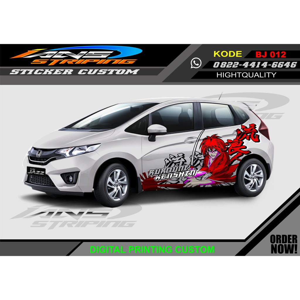 STIKER MOBIL HONDA JAZZ / DECAL STICKER MOBIL JAZZ, BRIO, AGYA, AVANZA / STICKER MOBIL