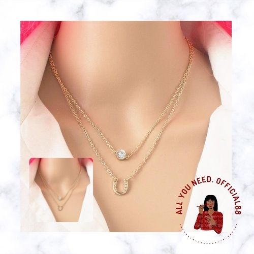 ✿AYN✿  Kalung kristal U FA35 Liontin Wanita korean kekinian