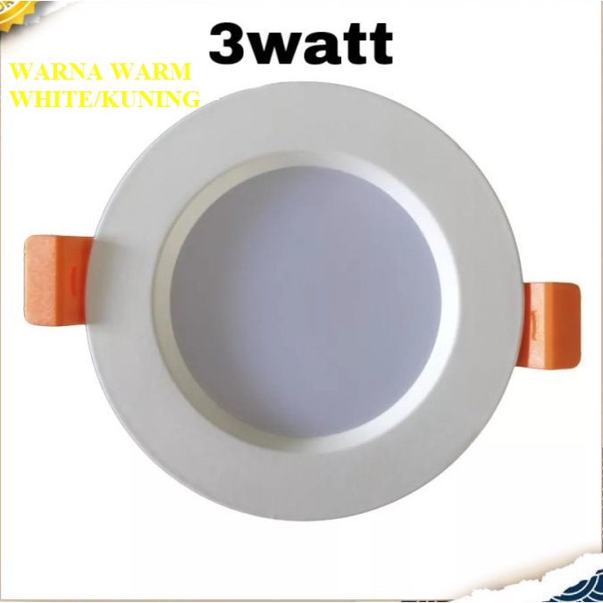 Lampu Downlight Panel LED Lampu 3Watt KUNING 3W 3 Watt Warna WARM WHITE
