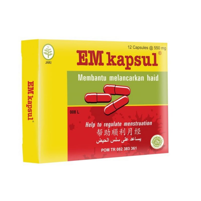 EM KAPSUL Kapsul telat Bulan Isi 12 Kapsul - Membantu Melancarkan Haid