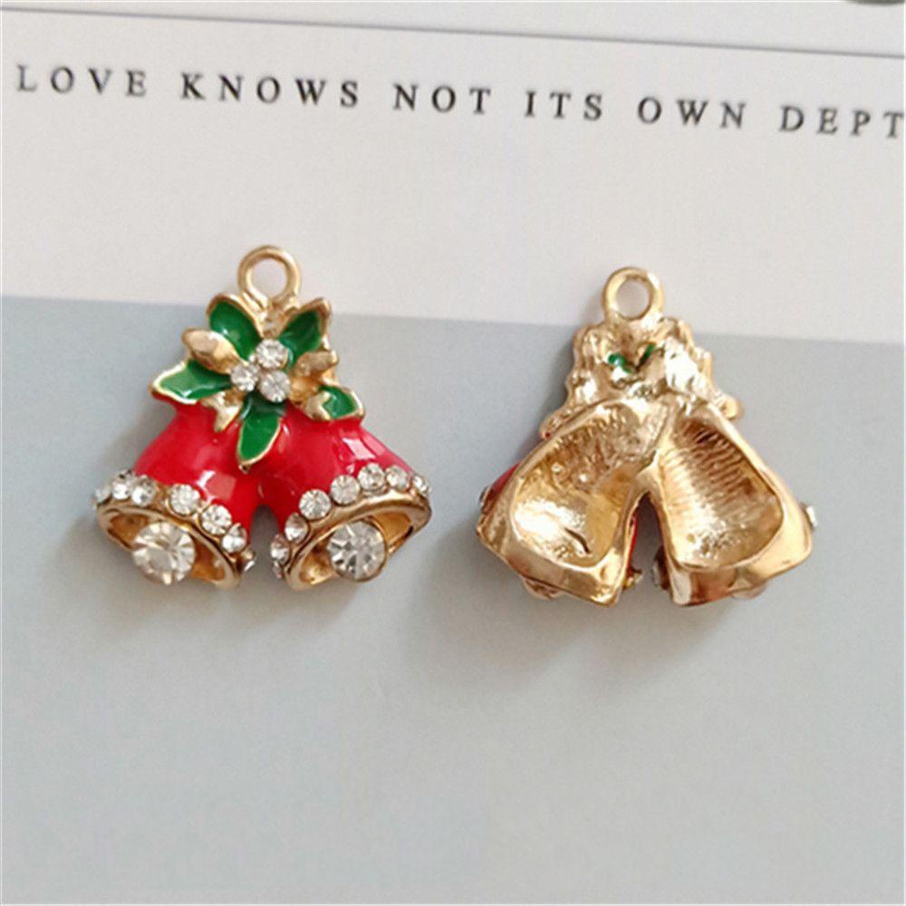 Preva 10 Pcs Enamel Charms Membuat Perhiasan Lonceng DIY Kalung Halloween Charms Natal Kaus Kaki