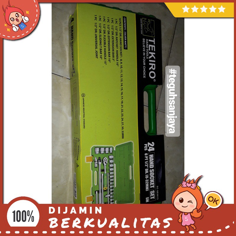 Hand Socket Set / Kunci Sok 1 Set Lengkap Asli Original Tekiro Sparepart Motor Murah
