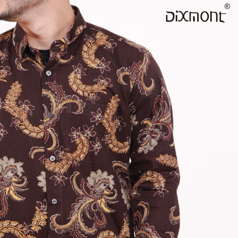 Dixmont Kemeja Pria Batik Panjang Hem BL02021