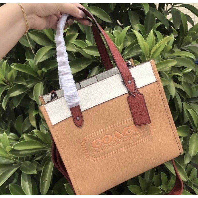 Coach Field Tote 22 In Colorblock With Coach  Badge And Whipstitch (C3863)