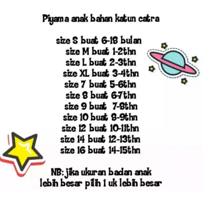 PIYAMA ANAK MOTIF IKAN HIU