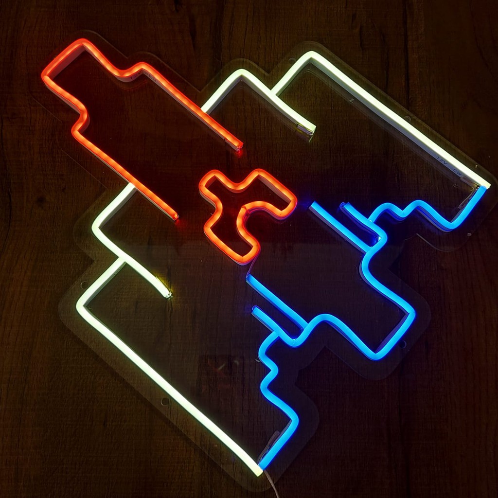Neon spaceship / neon bentuk pesawat tempur / lampu tidur bentuk pesawat