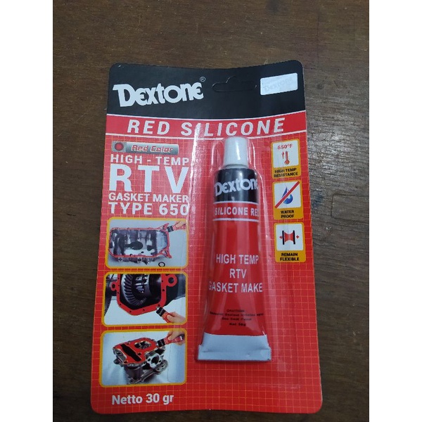 Dextone Auto Sealer Red 30 gr Lem Waterproof Merah High Temp Sealant lem blok mesin lem hightemp