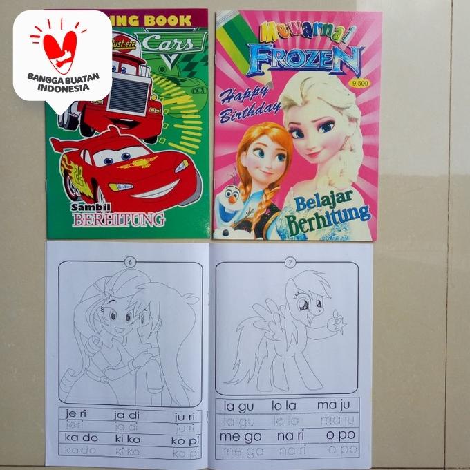 

Buku Mewarnai TokohKartun Tayo Pony Frozen dll belajar membaca menulis