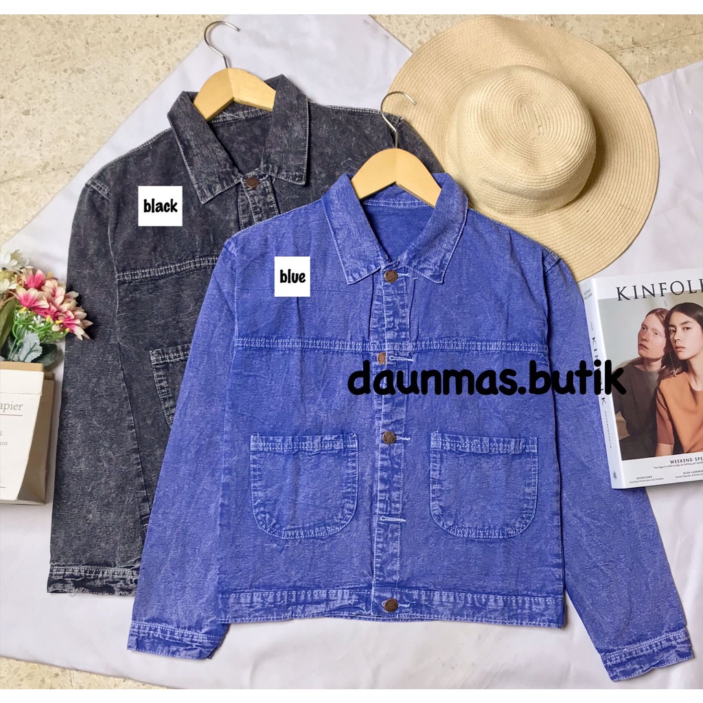 1KG MUAT 3PCS | ORIN CROP JAKET JEANS DENIM WANITA FASHION WANITA RIDING HITS OOTD SELEBGRAM TERKINI