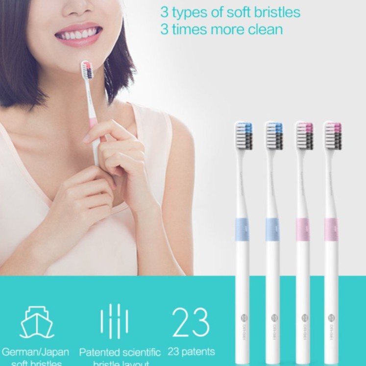 DR. BEI Toothbrush 4 Pcs Colors Tooth Brush Ultra-fine - Sikat GIGI