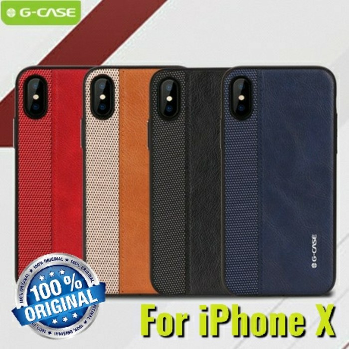 G-CASE Earl Series Iphone X Leather Case Back Cover Kulit