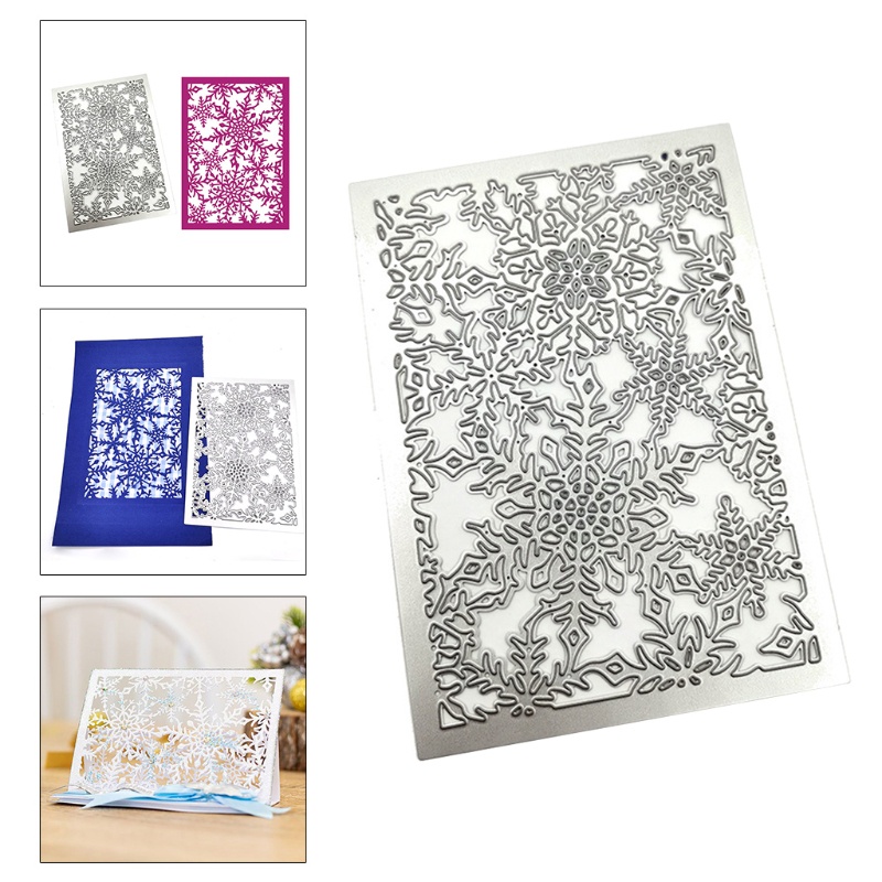 Zzz Cetakan Stensil Cutting Dies Motif Snowflake Natal Bahan Metal Untuk Scrapbook / Craft DIY