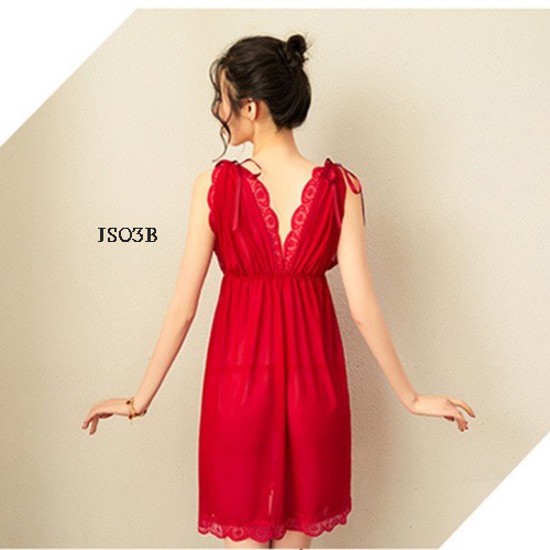 [READY] NIGHTGOWN BAJU TIDUR JUMBO LINGERIE BIG SIZE MERAH FIT TO XXL JS03B