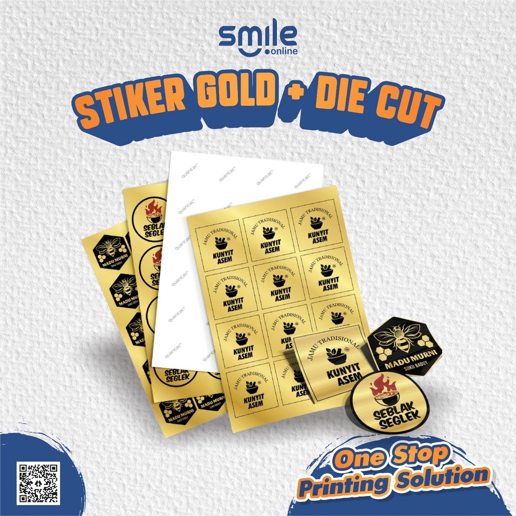

DIE CUT STIKER VYNIL GOLD A3+