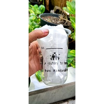 sablon cup plastik hokkaku oval 16 oz minor 1000pcs