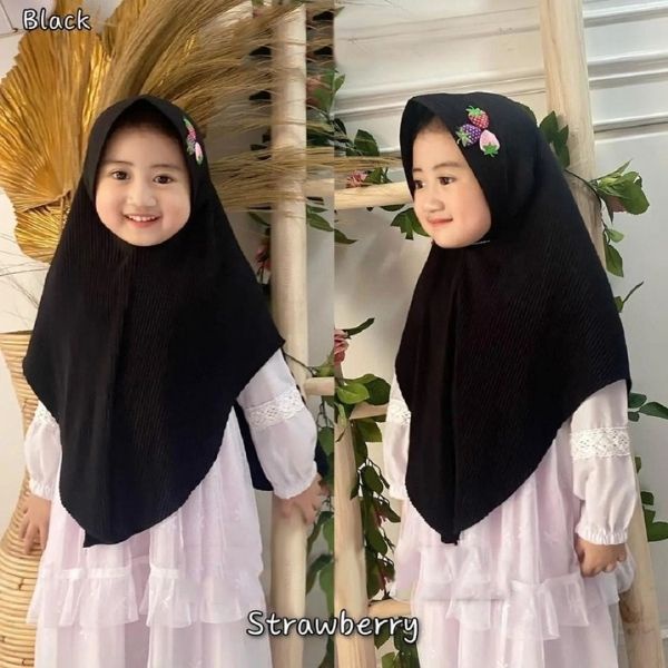 Termurah dan terbaik >> jilbab nak naqita kids plisket Variasi Strawberry / Jilbab Anak Strawberry /