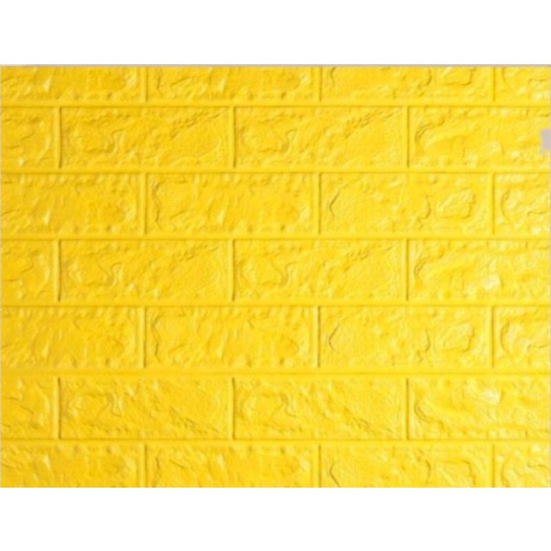 Wallpaper Bata 3D Foam 70x77cm BrickFoam Premium Warna-Kuning