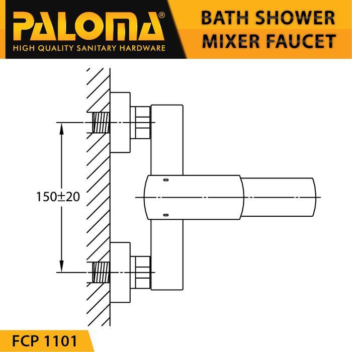 PALOMA FCP 1101 Keran Mixer Bathtub Shower Mandi Panas Dingin Kran Air